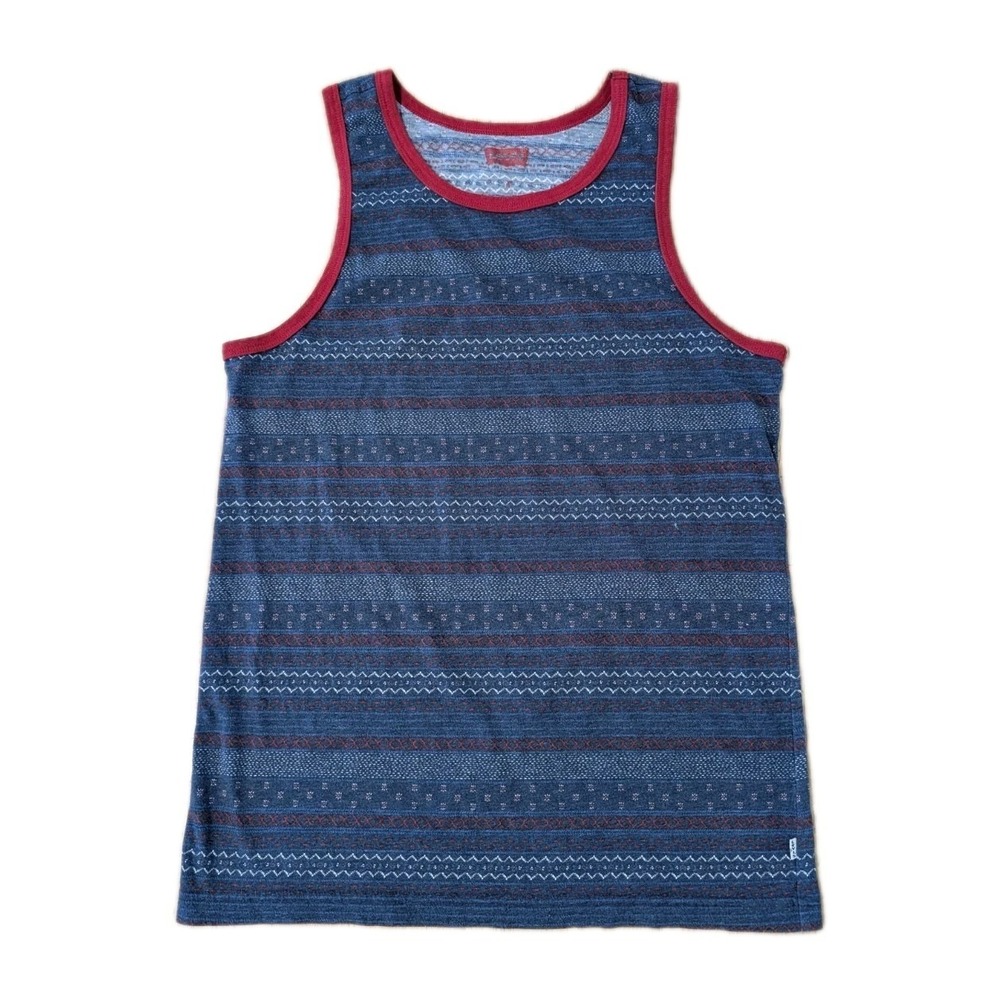 Levi's Men's Tank Top Red White Blue Size Medium USA Soft Comfort Summer Travel